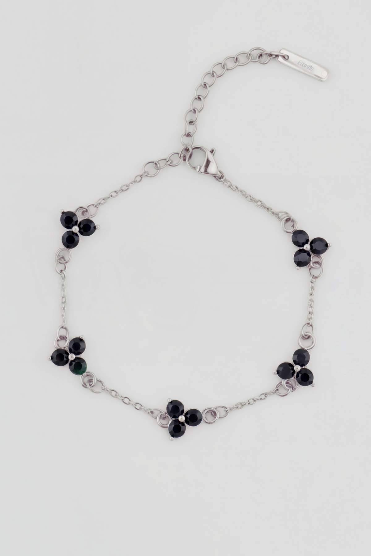Clover Bracelet - Silver/Black