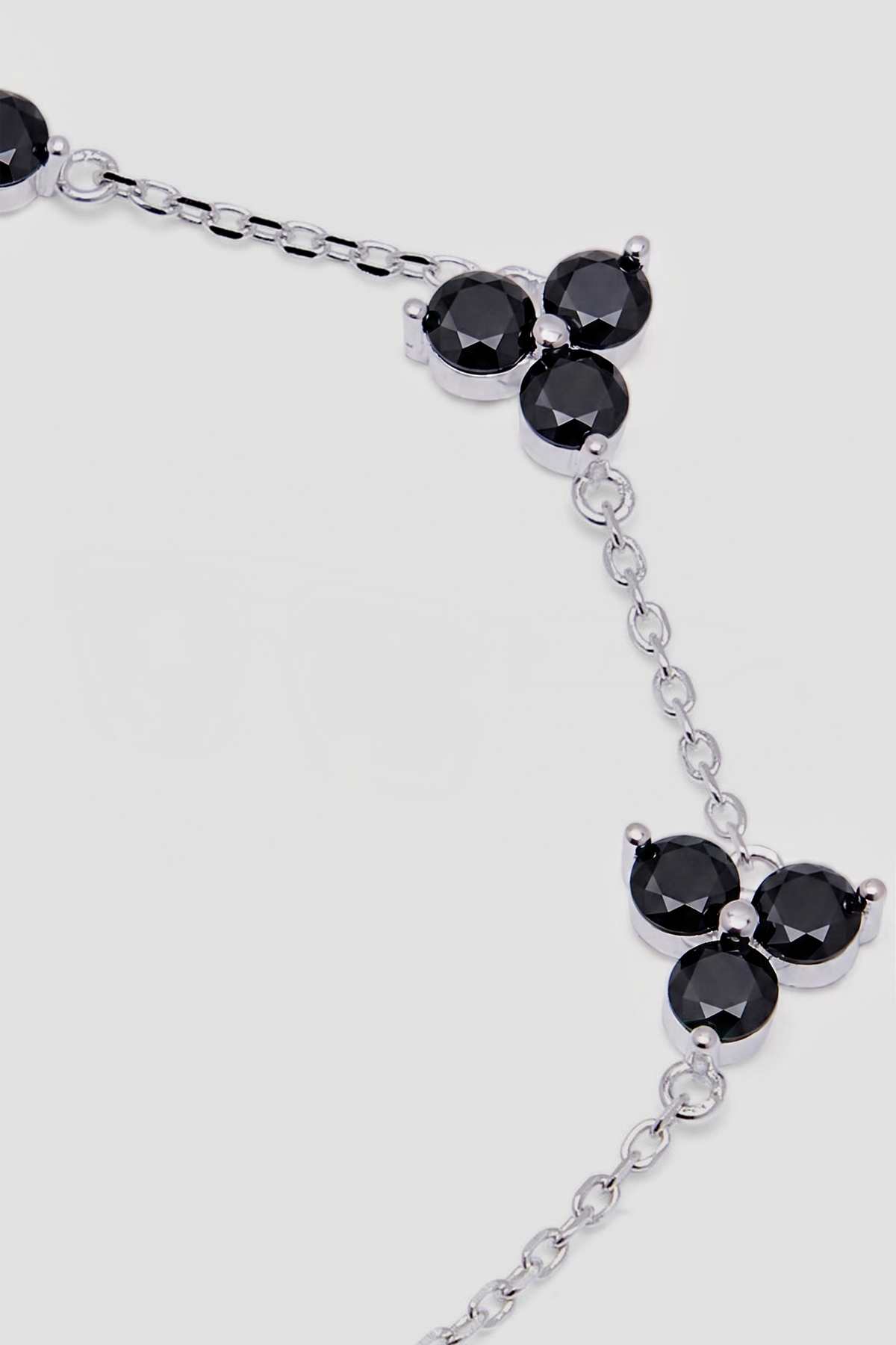 Clover Bracelet - Silver/Black