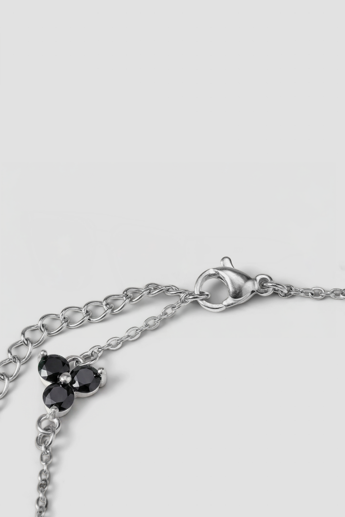 Clover Bracelet - Silver/Black