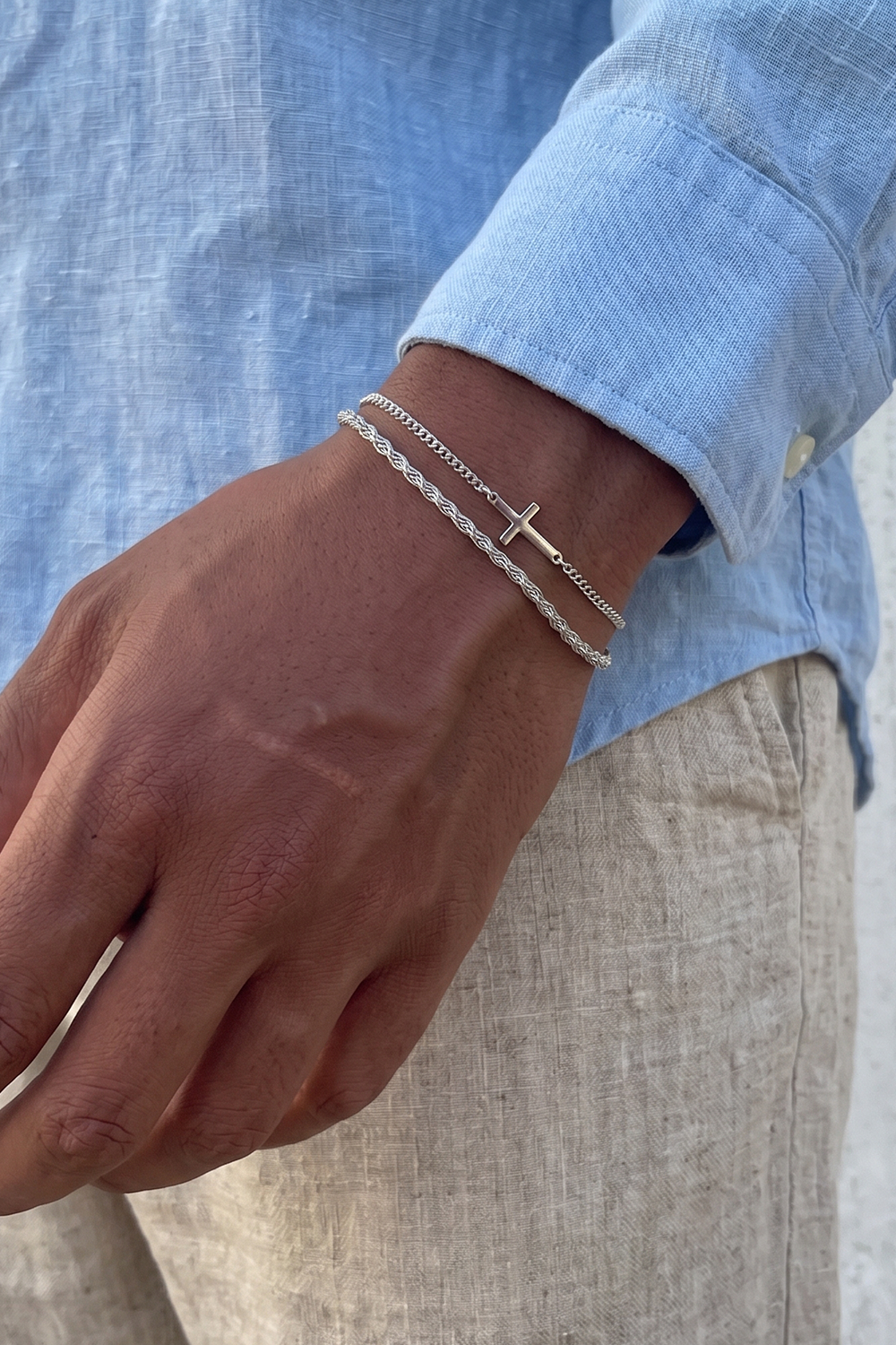 Cross Bracelet - Silver
