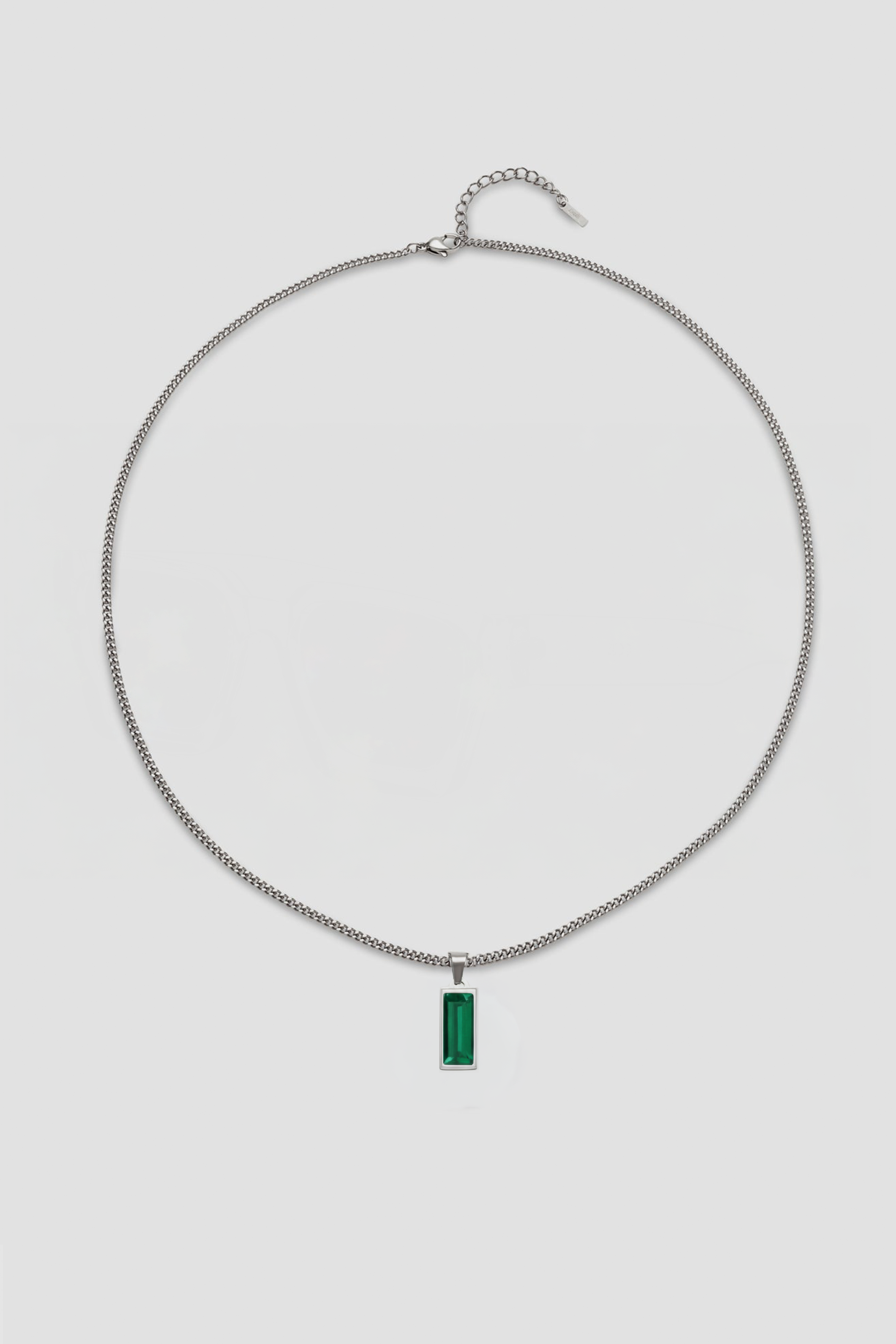 Astra Emerald Gemstone Necklace - Silver