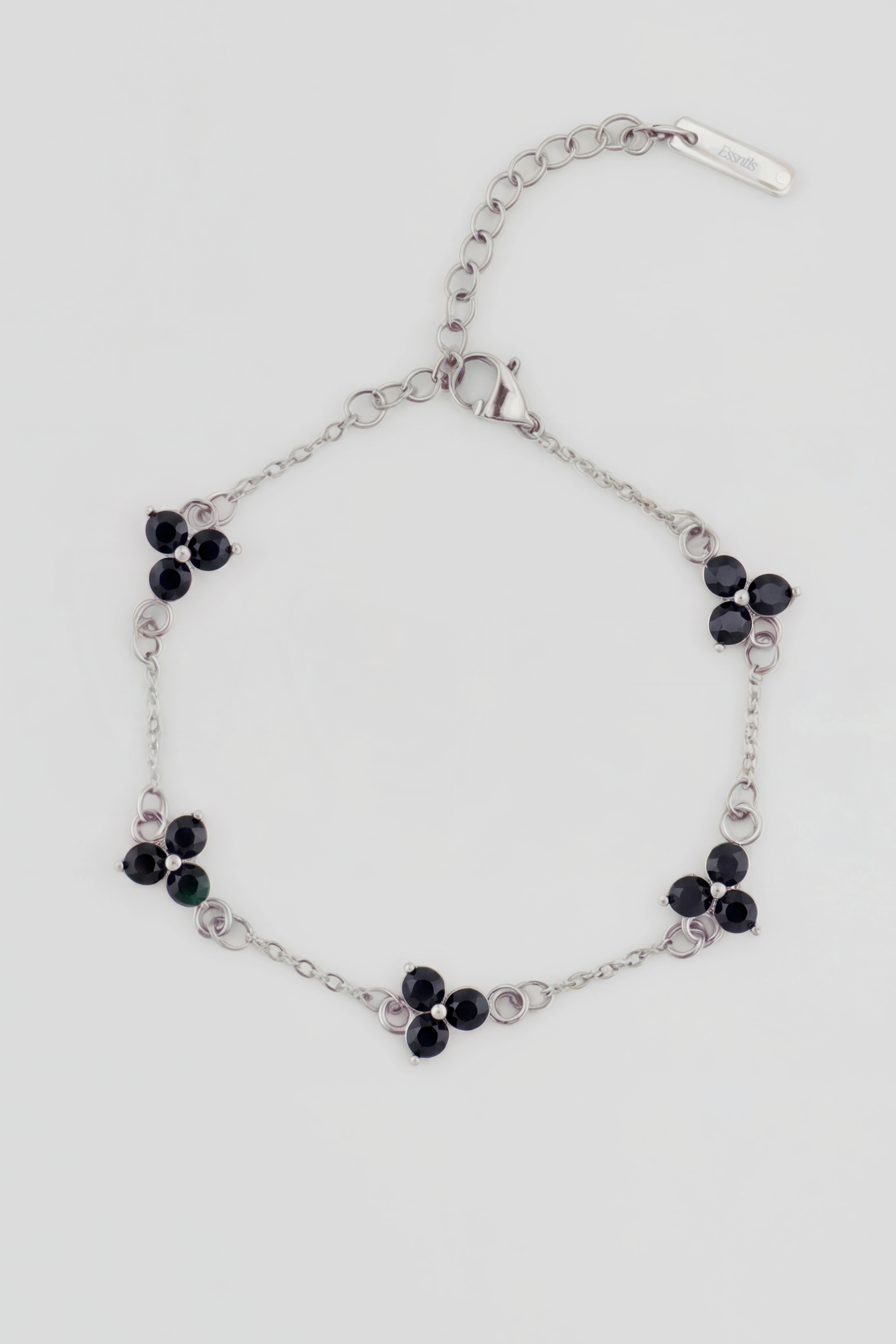 Clover Bracelet - Silver/Black