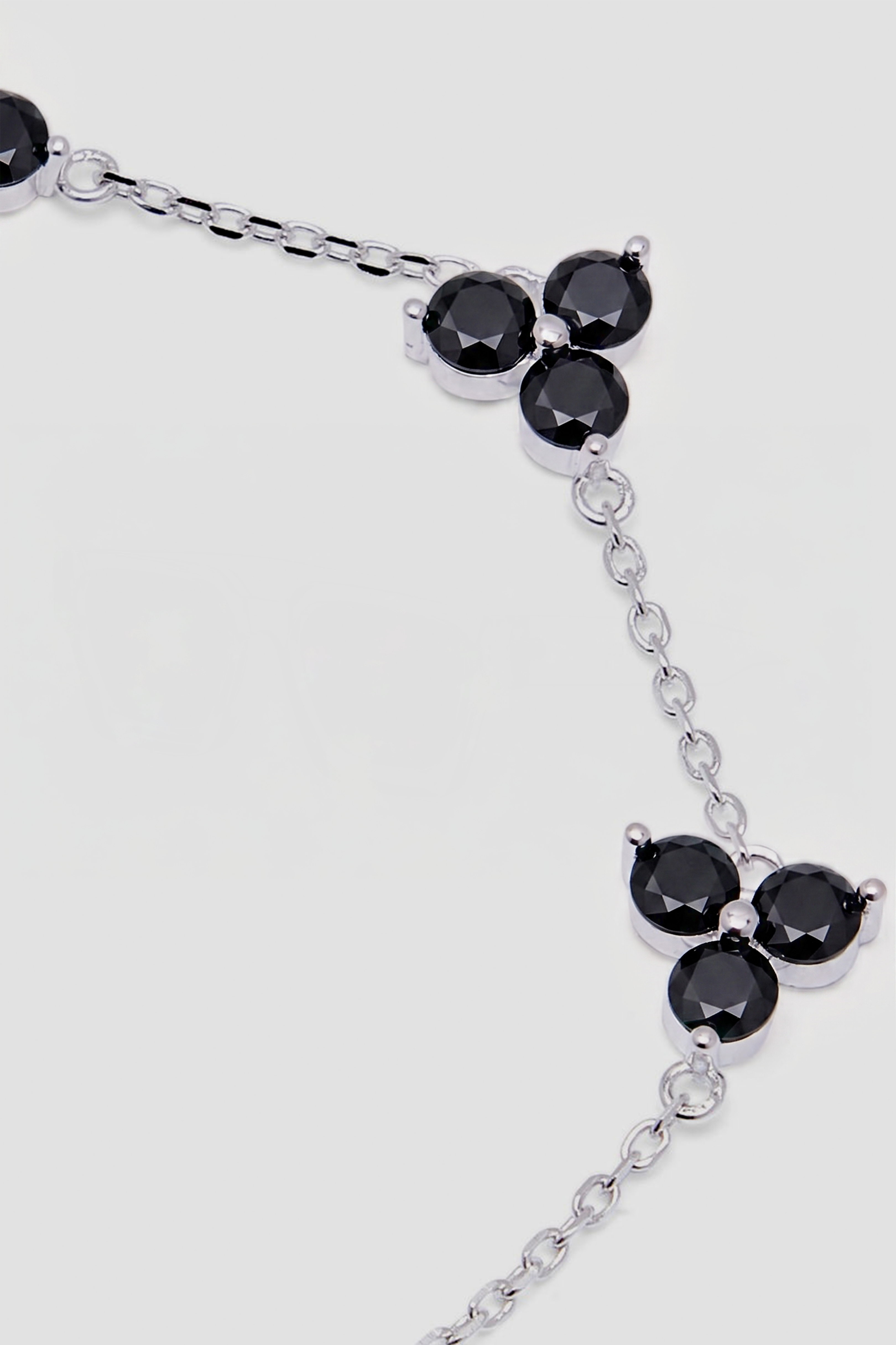 Clover Bracelet - Silver/Black